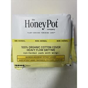 Organic Non Herbal Heavy Flow Menstrual Pads With Wings- 16 Ct